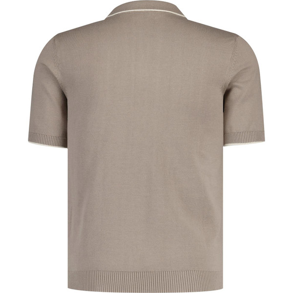 french connection mens trophy v neck knitted polo tshirt taupe