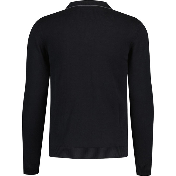 french connection mens knitted trophy v neck long sleeve polo top black