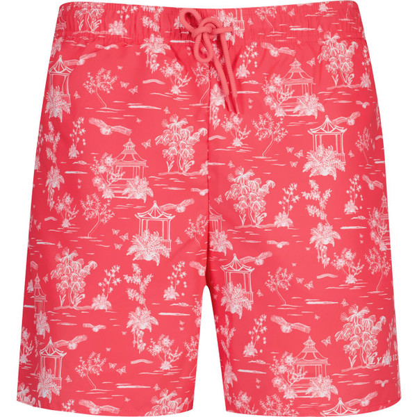 lyle and scott mens botanical garden print drawstring swim shorts red