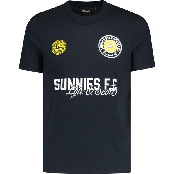 Lyle & Scott Retro Sunnies FC Football Graphic T-shirt in Dark Navy