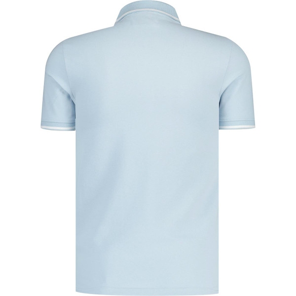 lyle and scott mens retro mod tipped pique polo tshirt freshwater blue