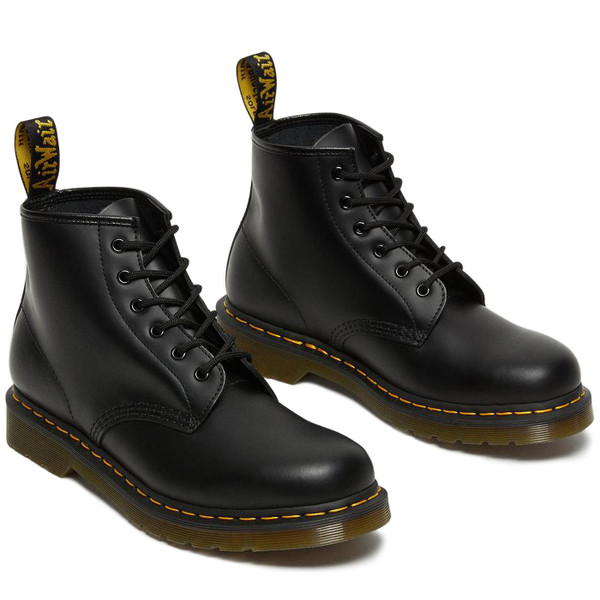 Pair of Dr Martens Mens 101 Smooth Leather 6-Eyelet Lace up Boots in Black