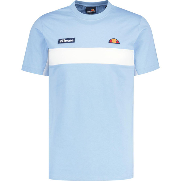 ellesse mens dinelli live forever chest stripe crew neck tshirt light blue