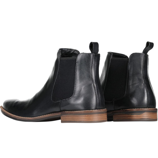 Roamers Men's Retro 1960s Mod Black Leather Chelsea Boots