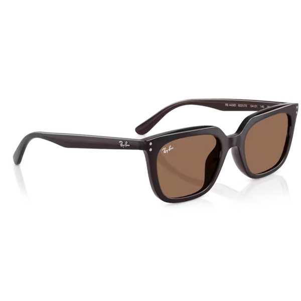Side of Ray-Ban Square Wayfarers with Low Bridge in Opal Brown/Dark Brown RB4439D 623173