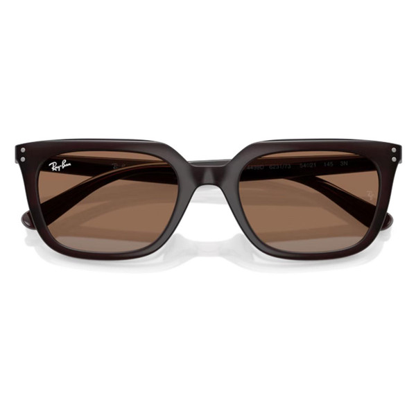 Folded Ray-Ban Square Wayfarers with Low Bridge in Opal Brown/Dark Brown RB4439D 623173