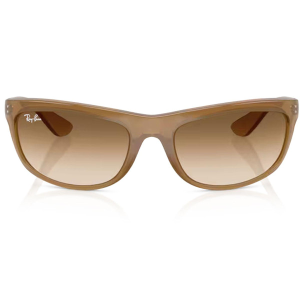 Front of Ray-Ban Icons Balorama Wrap Round Sunglasses in Opal Light Brown RB4089 678951