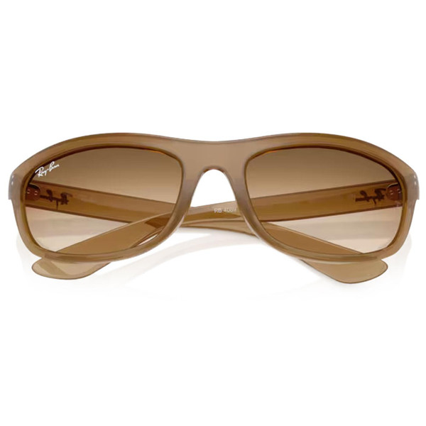 Folded Ray-Ban Icons Balorama Wrap Round Sunglasses in Opal Light Brown RB4089 678951