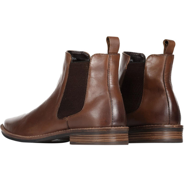 Roamers Men's Retro 1960s Mod Brown Leather Chelsea Boots