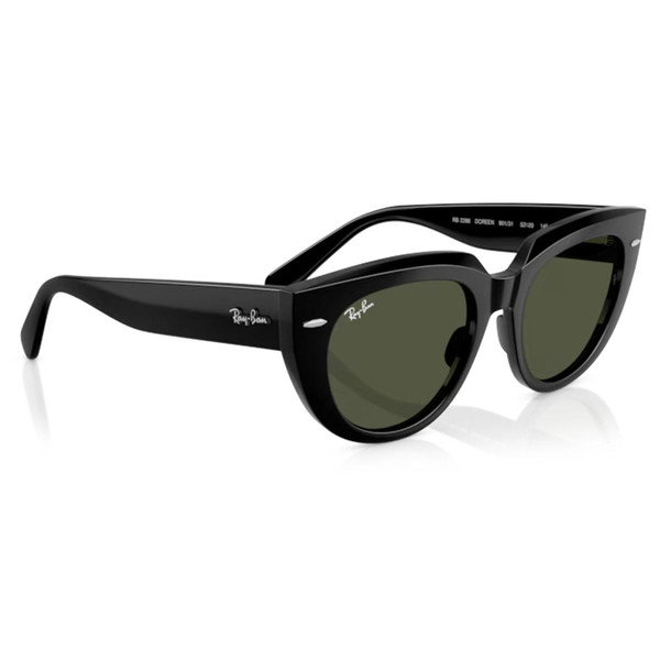 Side of Ray-Ban Icons Doreen Sunglasses in Black/Green RB2286 901/31