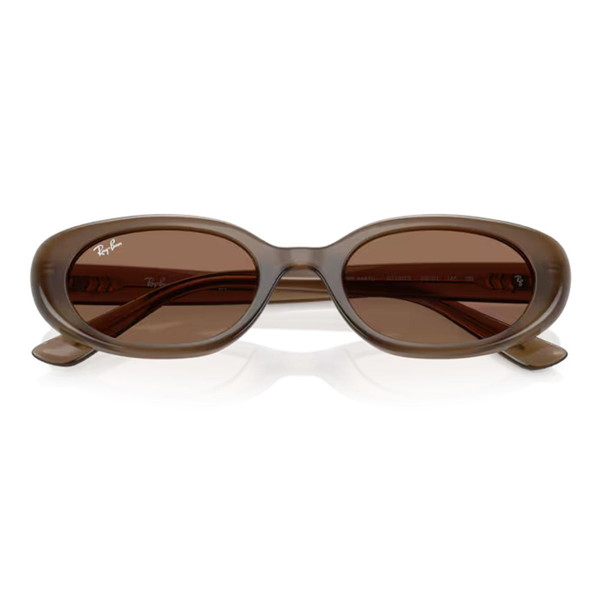Folded Ray-Ban 1960s Style Bug-Eye Sunglasses in Opal Brown/Dark Brown RB4441D 677973