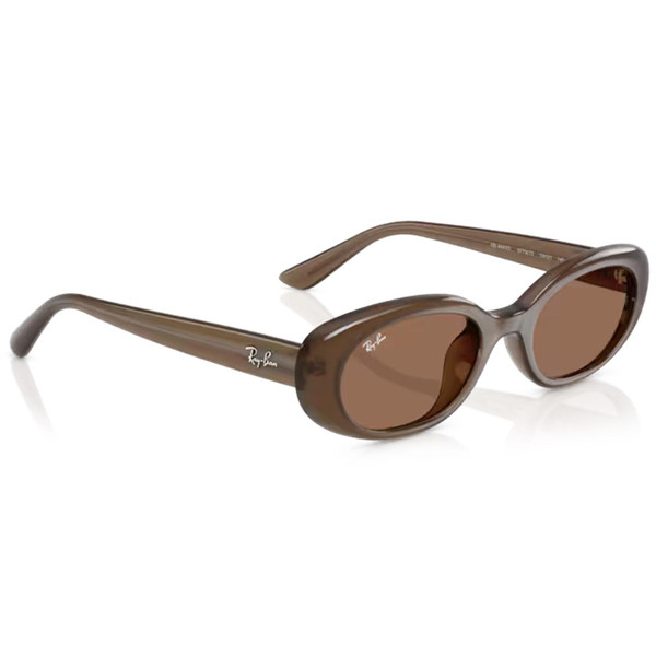 Side of Ray-Ban Womens Retro 60s Bug-Eye Sunglasses in Opal Brown RB4441D