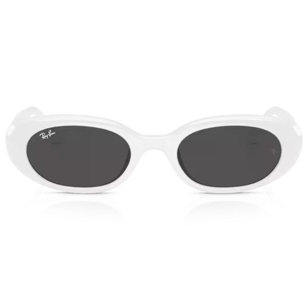 Front of Ray-Ban Womens Retro 60s Bug-Eye Sunglasses in White RB4441D