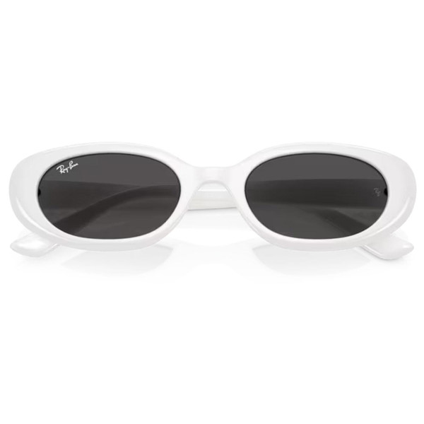 Folded Ray-Ban Womens Retro 60s Bug-Eye Sunglasses in White RB4441D