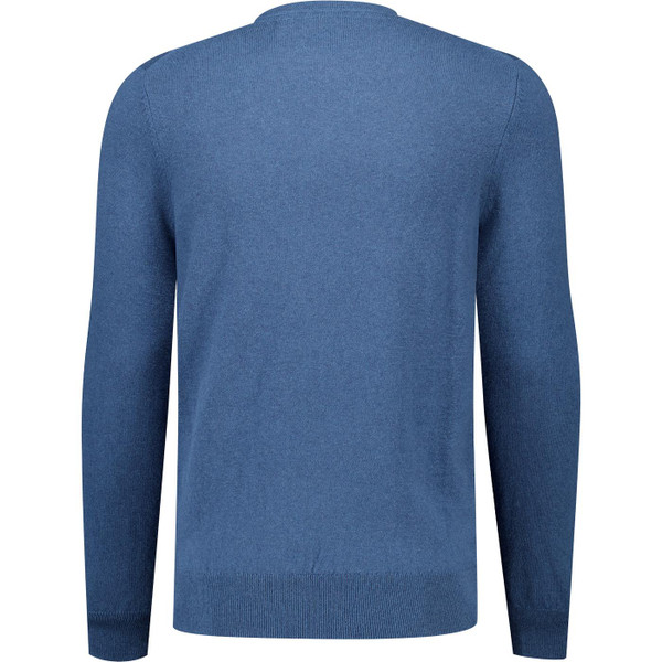 lyle and scott mens cotton merino blend crew neck plain coloured jumper deep water blue