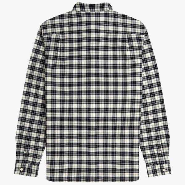 Fred Perry Retro Buton Down Tartan Oxford Shirt in Ecru M1743 560 Back Photo