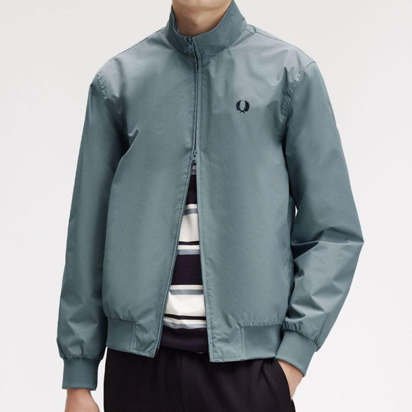 Fred Perry Brentham Sports Jacket in Stockport Blue J2660 Z20 Close Up Zip