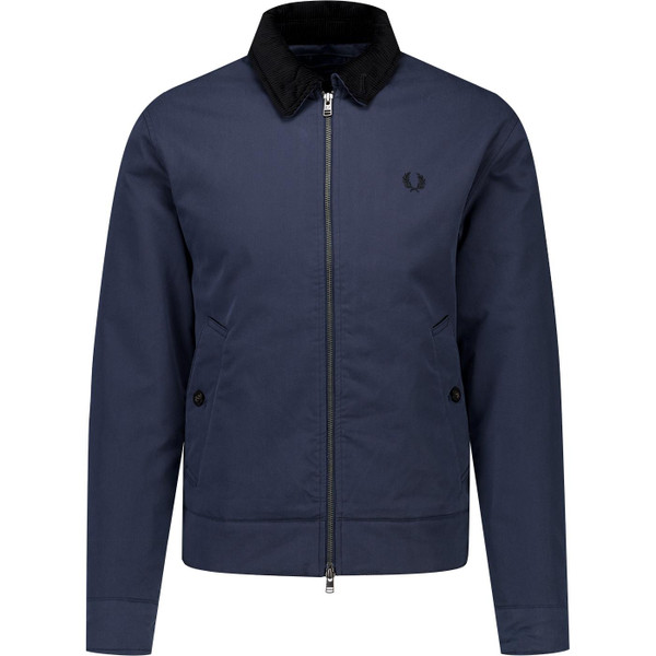 fred perry mens retro cord collar zip through caban worker jacket airforce navy fred perry mens retro cord collar zip through caban worker jacket airforce navy