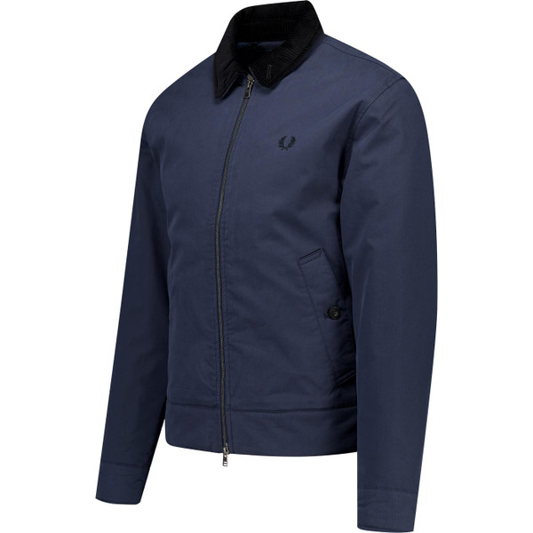 fred perry mens retro cord collar zip through caban worker jacket airforce navy fred perry mens retro cord collar zip through caban worker jacket airforce navy