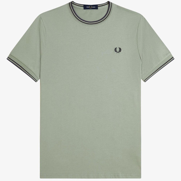 Fred Perry M1588 Twin Tipped T-shirt in Bay Leaf M1588V Z49  Main Photo Fred Perry M1588 Twin Tipped T-shirt in Bay Leaf M1588V Z49  Main Photo