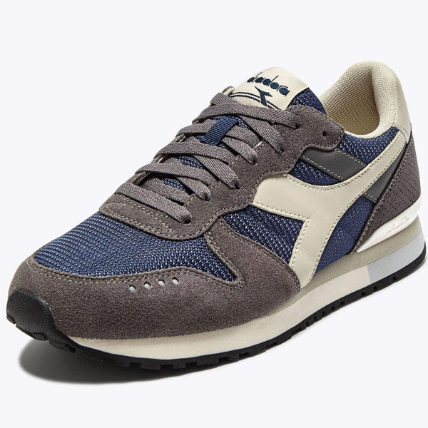 Diadora Camara M2 Running Trainers in Insignia Blue and Pelican Grey Side Photo