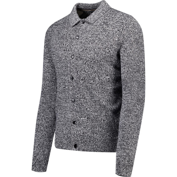 french connection mens melange knitted button front collared cardigan black white french connection mens melange knitted button front collared cardigan black white