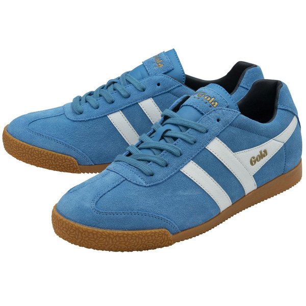 Gola Classics Harrier Men's Retro Trainers in Santorini Blue Side Photo 2 Gola Classics Harrier Men's Retro Trainers in Santorini Blue Side Photo 2