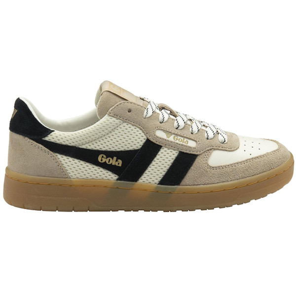 Gola Hawk 83 Women's Retro Mesh Trainers in Off White CLB772WC Side Photo 
