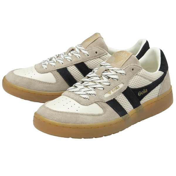 Gola Hawk 83 Women's Mesh Trainers in Off White CLB772WC Side Photo 2