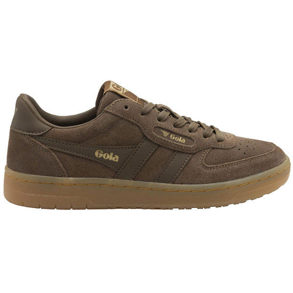 Gola Classics Hawk 86 Women's Retro Suede Trainers in Otter Side Photo