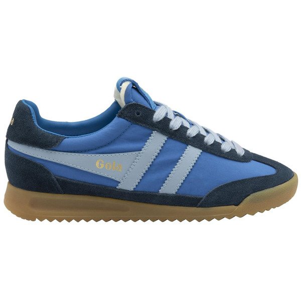 Gola Classics Firefly Women's Retro Trainers in Pacific Blue and Navy Side Photo