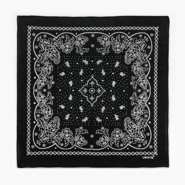 Levi's Retro 70s Paisley Bandana in Caviar Black 771380631 Flat Shot