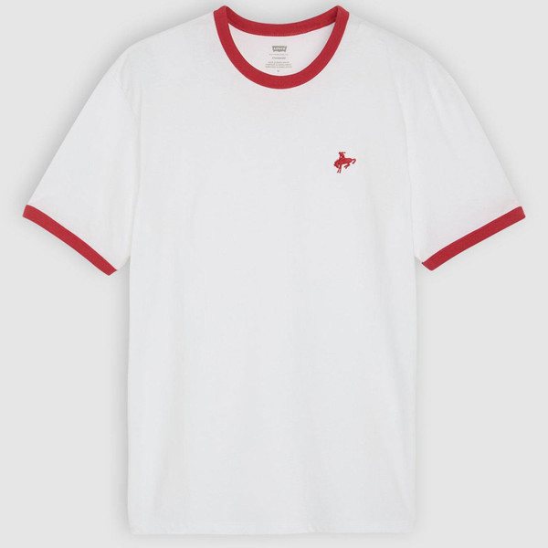 Levi's Embroidered Retro Ringer Tee in White and Red 003R50000 Main Photo