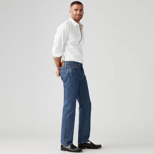 Levi's 501 Original Straight Fit Jeans in Stonewash 005010114 Model Photo 4