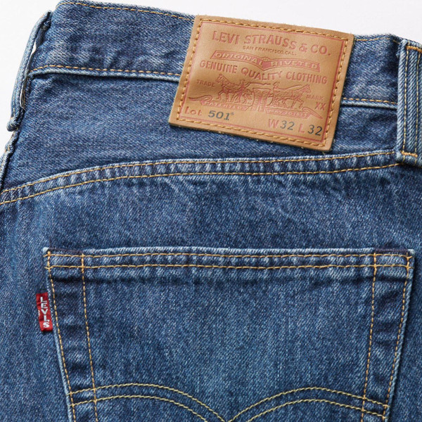 Levi's 501 Original Straight Fit Jeans in Stonewash 005010114 Close Up