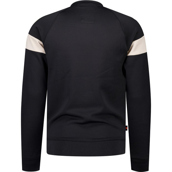 luke 1977 mens adam 3 colour block tricot crew neck sweatshirt black