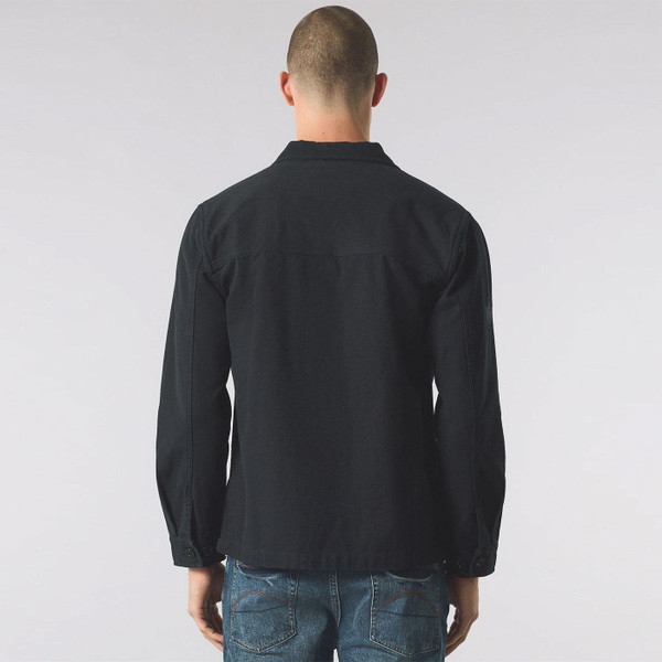Pretty Green Parthian Retro Paisley Pocket Overshirt in Black Back Photo