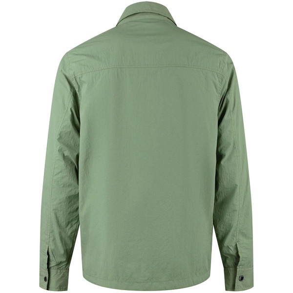 Luke Seattle Crinkled Nylon Shirt Jacket in Sage M680726 Back Photo