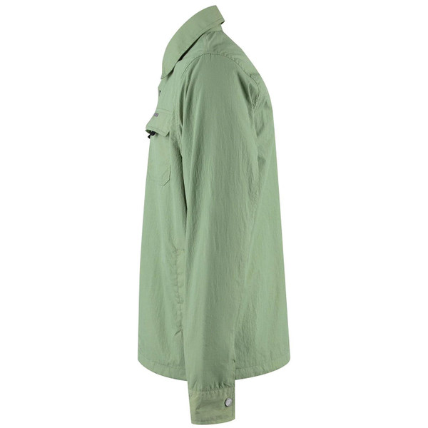 Luke Seattle Crinkled Nylon Shirt Jacket in Sage M680726 Side Photo