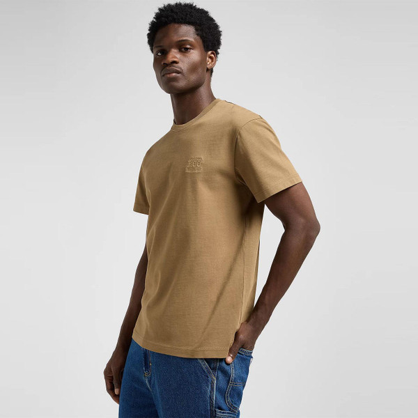 Lee Retro Relaxed Essential Workwear Tee in Khaki 112370485 Side Photo