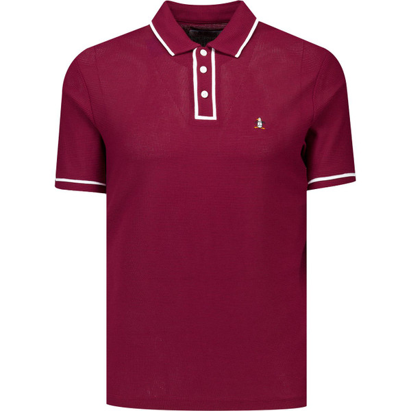 original penguin mens earl archive mesh tipped polo tshirt cabernet red