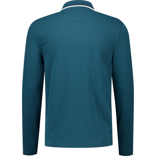 original penguin mens mod tipped long sleeve pique polo top pond green