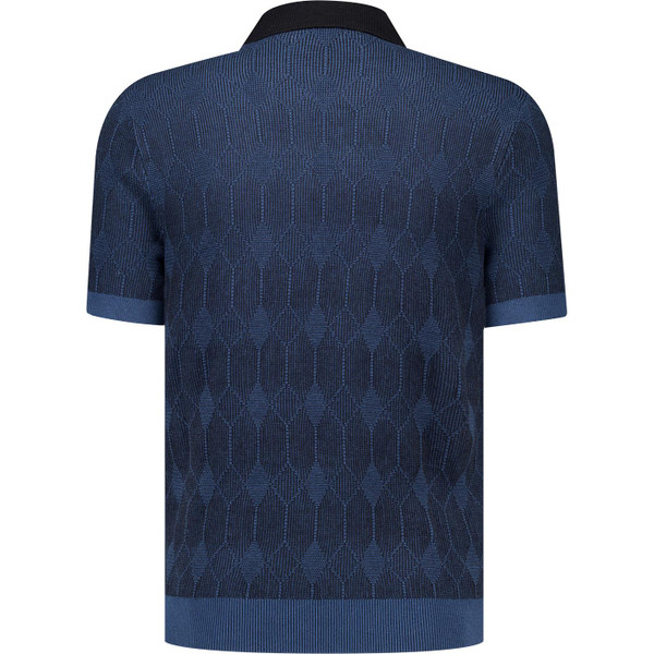 original penguin mens quarter zip geo jacquard knit polo tshirt sweater saragaso sea blue
