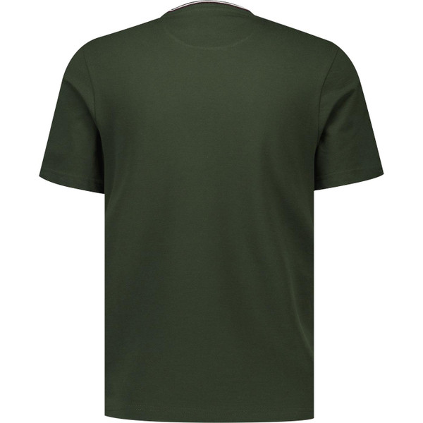 farah vintage mens elton organic cotton pique tipped crew neck tshirt evergreen