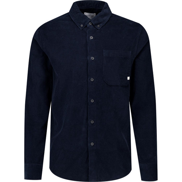 farah vintage mens spencer mod organic cotton cord long sleeve shirt true navy