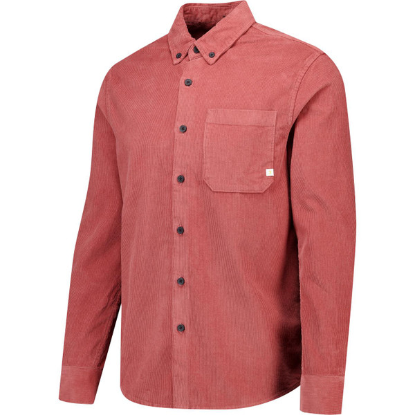 farah vintage mens spencer mod organic cotton cord long sleeve shirt varsity pink