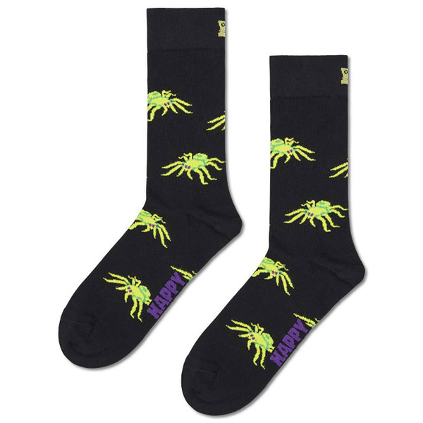 Happy Socks Women's Retro Halloween Spider Socks in Black and Green