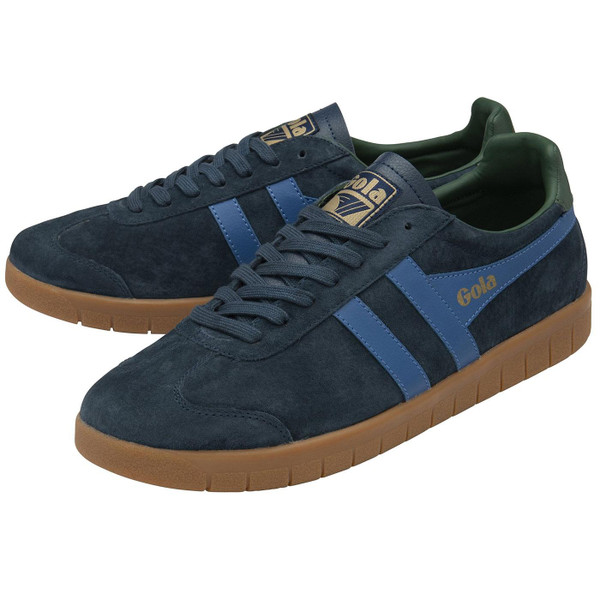 Gola Classics Men's Hurricane Suede Trainers in Navy and Sapphire CMB046EH Both Trainers