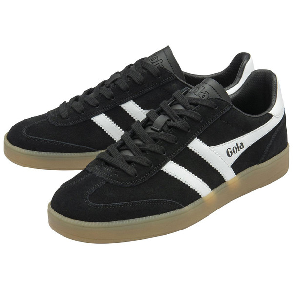 Gola Classics Men's Viper Suede Trainers in Black, White and Gum Both Trainers
