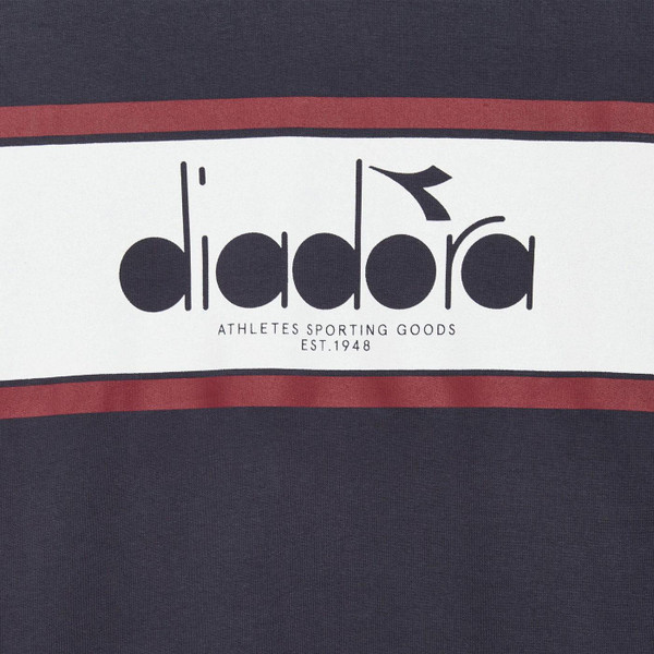 Diadora Retro 80s Colour Block Sweatshirt in Empire Red and Navy 502.181446 55016 Close Up